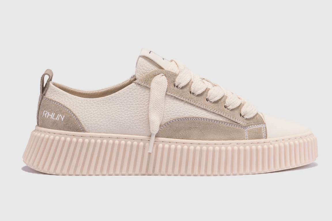 Sneakers 2027 Beige Grain Leather Mix