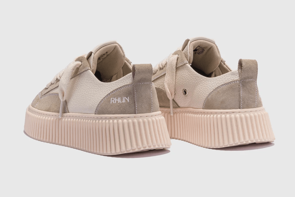 Sneakers 2027 Beige Grain Leather Mix