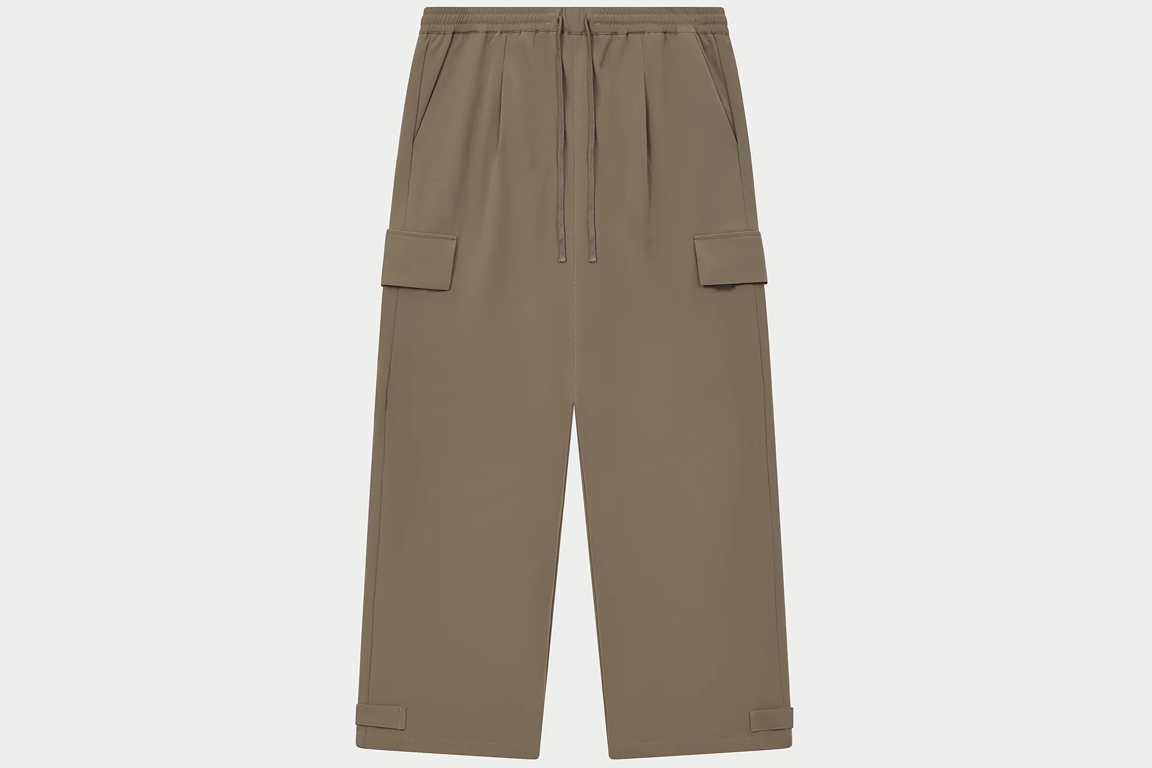 TECHNICAL WIDE LEG TROUSERS KHAKI