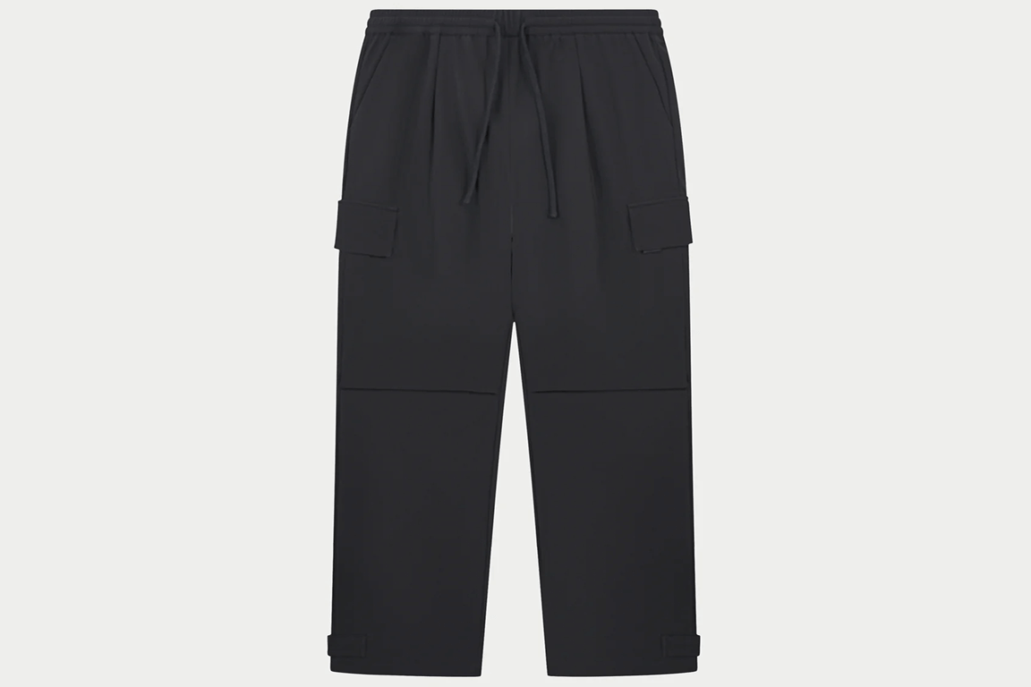 TECHNICAL WIDE LEG TROUSERS BLACK