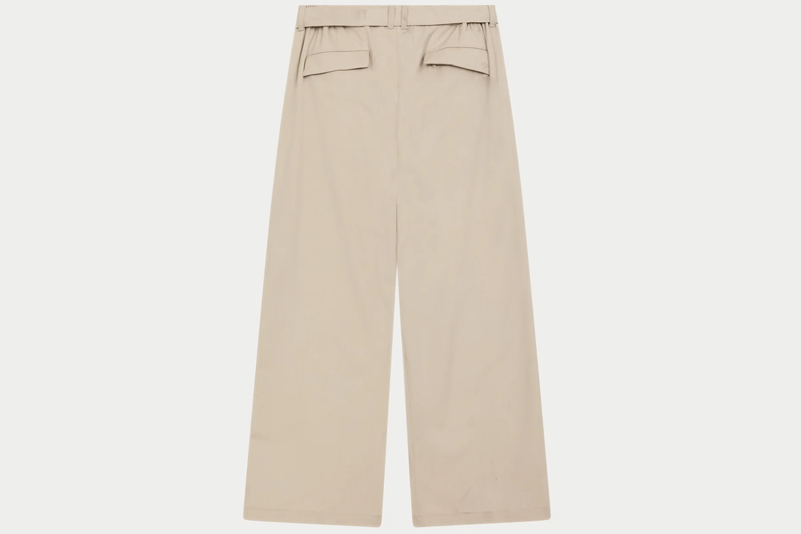 SMART TIE BELTED TROUSERS STONE