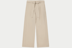 SMART TIE BELTED TROUSERS STONE