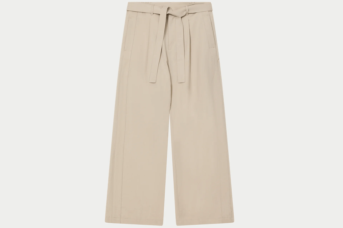 SMART TIE BELTED TROUSERS STONE