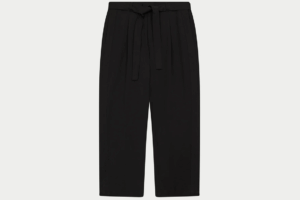 SMART TIE BELTED TROUSERS BLACK