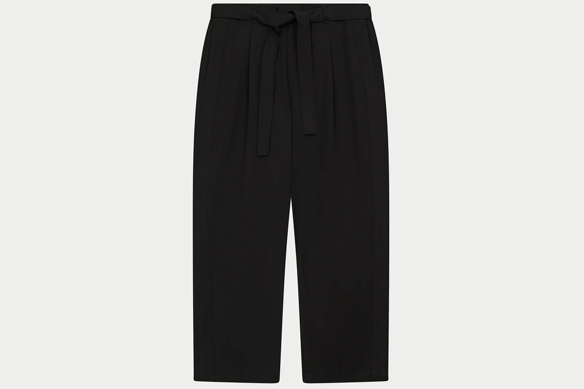 SMART TIE BELTED TROUSERS BLACK
