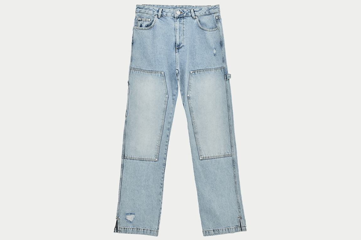 DENIM RIVET DETAIL CARPENTER JEANS
