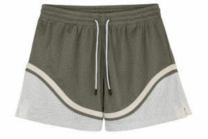Olive & Cream Mesh Basketball Shorts