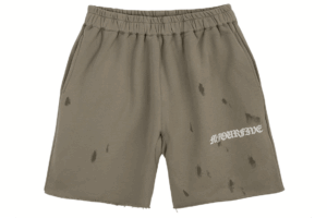 Olive Paint Splatter Fleece Shorts