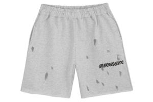 Grey Paint Splatter Fleece Shorts