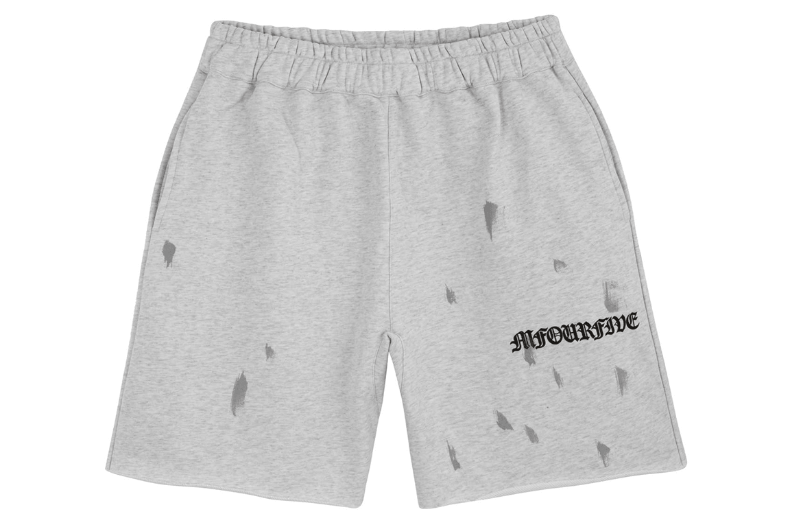 Grey Paint Splatter Fleece Shorts