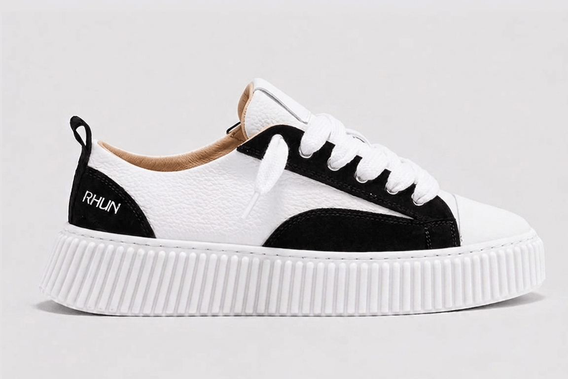 Sneakers 2027 Black Grain Leather Mix