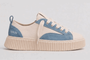 Sneakers 2027 Light Blue Grain Leather Mix