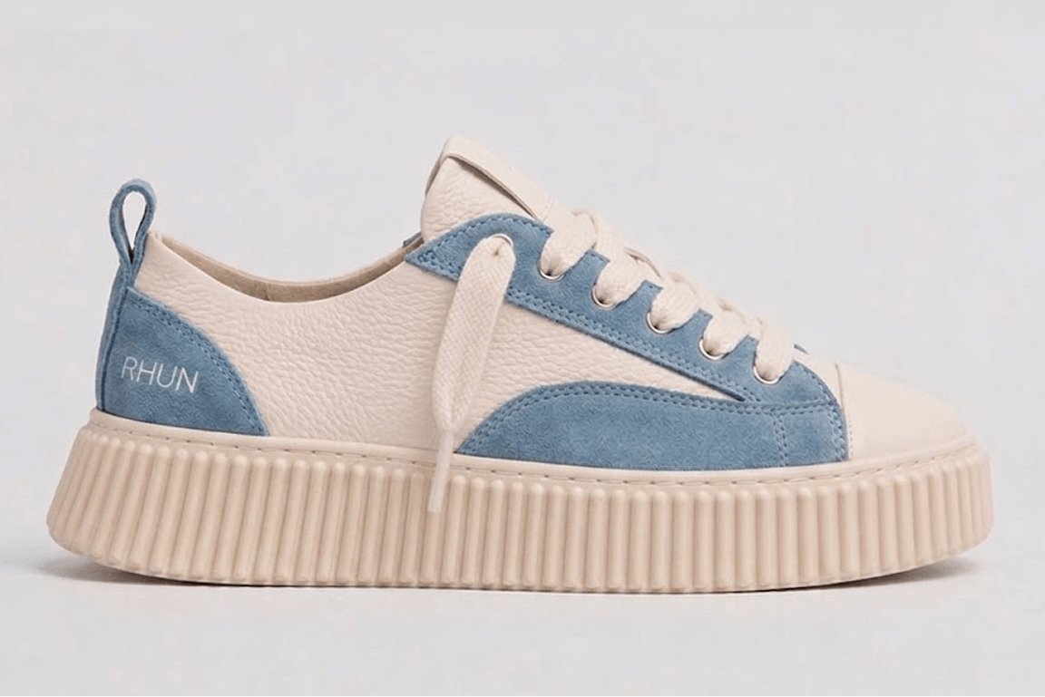 Sneakers 2027 Light Blue Grain Leather Mix